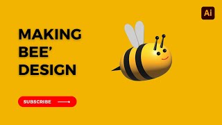 Making A Cute 3D Bee Design On Abobe Illustrator | Illustrator Tutorial 🍳🍳