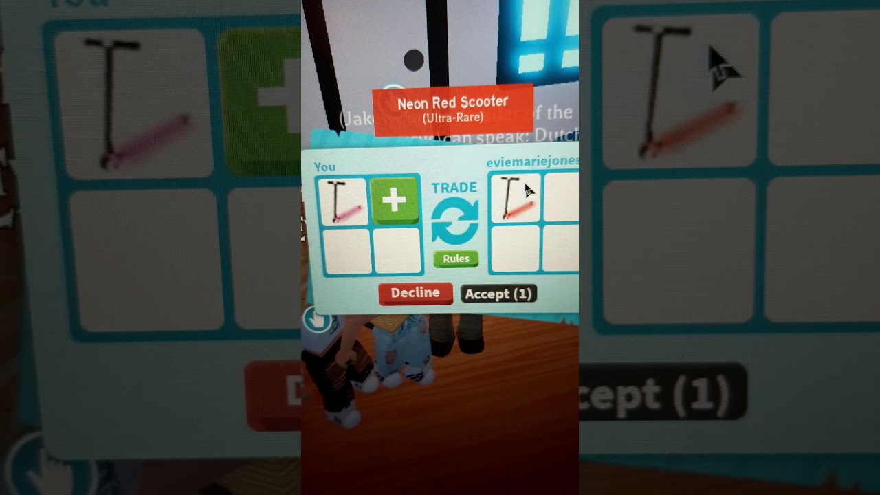 Traded A Neon Pink Scooter In Adopt Me Roblox Youtube