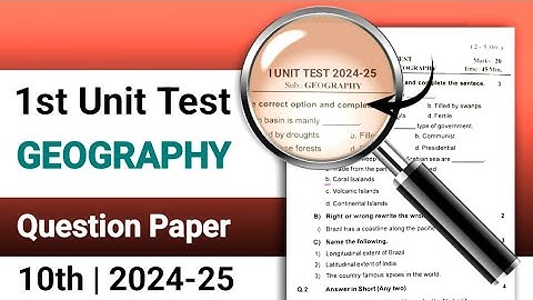 Std 10th | 1st Unit Test | Geography | Question Paper | 2024 | Solution Buddy