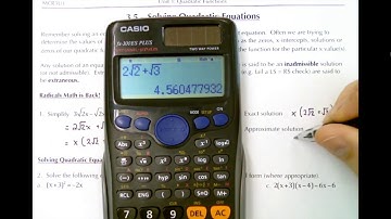 MCR3U1 - 3.5 - Solving Quadratic Equations