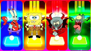 Tiles Hop Battle | Mr Krabs Exe VS Squidward Exe VS Spongebob Exe VS Plankton Exe #meme 