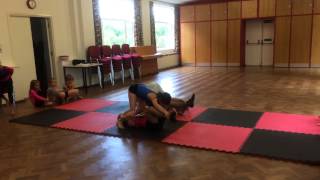 Double forward rolls with partner!