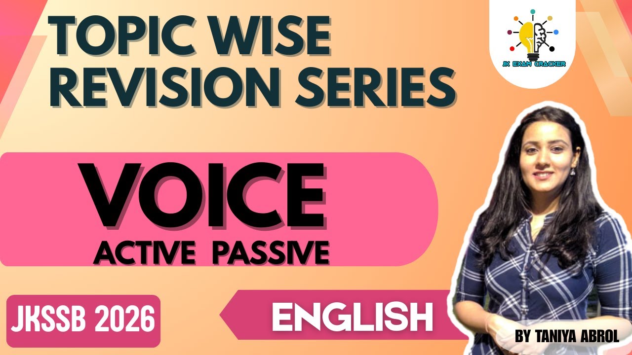 JKSSB ENGLISH -  ACTIVE PASSIVE VOICE II TOPIC WISE REVISION SERIES 2026 #jkssb