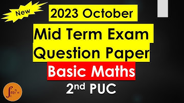 2nd PUC Basic Maths Mid Term Exam Question Paper 2023