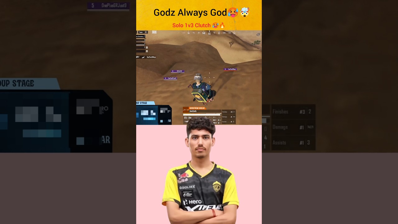 Jonathan Shocked🥵☠️ Godz 1v3 Clutch🤯 #viral #shorts #jonathan #godlike #bgmi