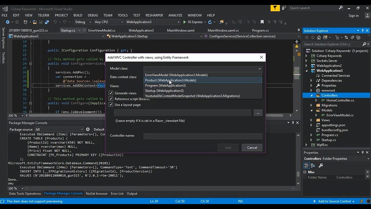 C# Entity Framework in Visual Studio 2019 | Web Development Getting Started  - YouTube
