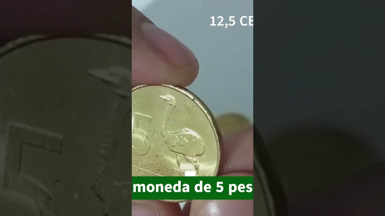 Ñandú en la moneda de 5 pesos