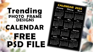 CALENDAR  2025 FREE PSD FILE  ll Collage photo frame II Trending photo frame design screenshot 4