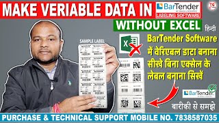 How to make variable data in BarTender Labeling Software | without using excel in Bartender Software