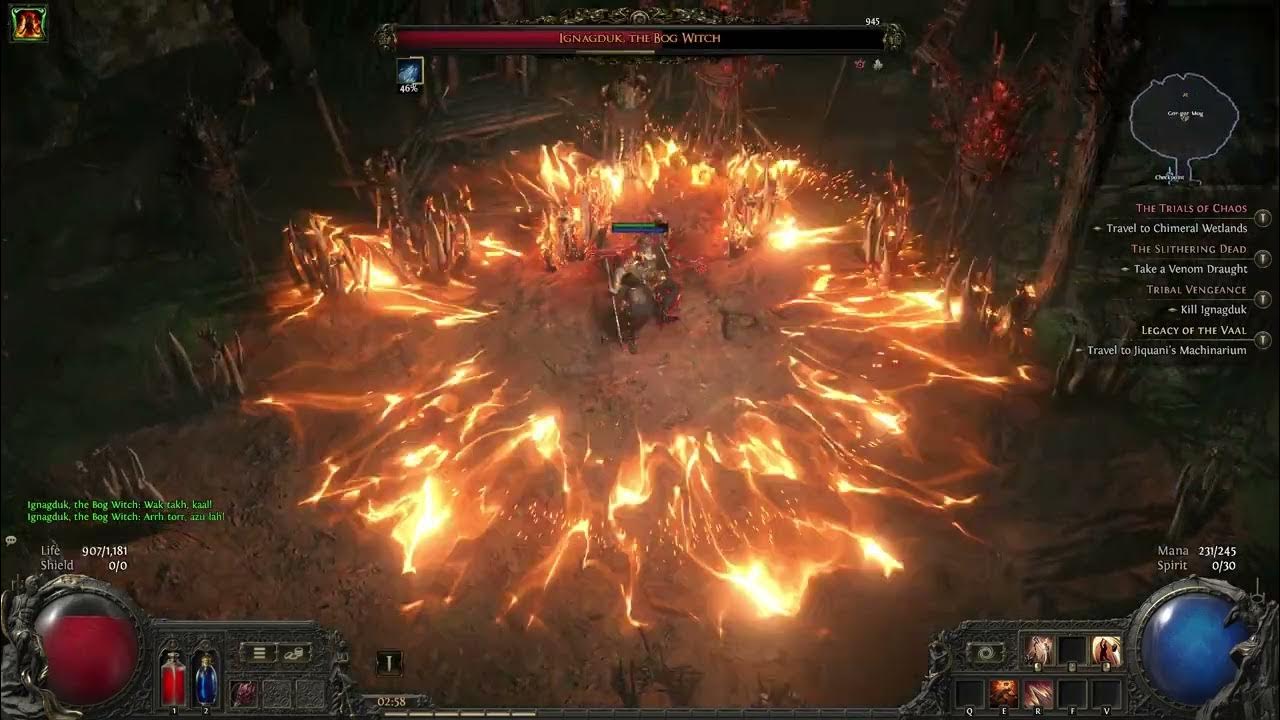 Path of Exile 2 Hardcore SSF League Ignagduk, The Bog Witch Boss Fight Titan Playthrough