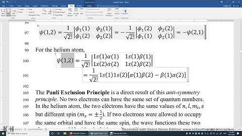 21 3 Wavefunctions of Electrons Are Antisymmetric
