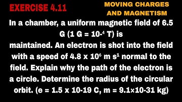 In a chamber, a uniform magnetic field of 6.5 G (1 G = 10‐⁴ T) is maintained. An electron is shot in