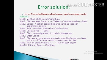 SAP - FICO tutorial  (Session-18) Error no controlling area has been assign to company code | SAP