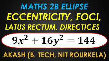 Ellipse Question 1 | 9x^2+16y^2=144 #ellipse #inter2ndyear #maths2b