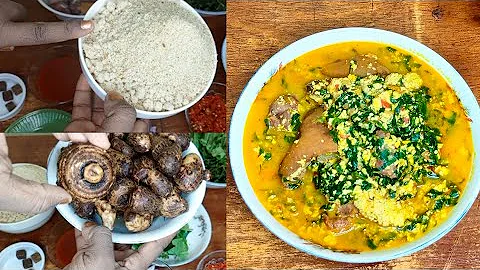 How to cook Egusi soup with Ede(Cocoyam) and Uziza leaf