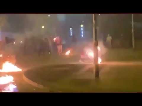 Belfast northern ireland loyalist riots set himself on fire