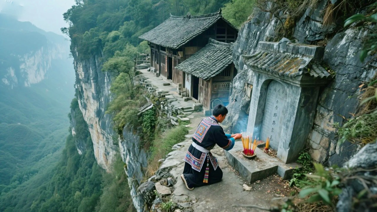 探秘湖北悬崖上的鱼木寨，古宅挨着古墓，人坟同屋上百年实属罕见！【乡村阿泰】