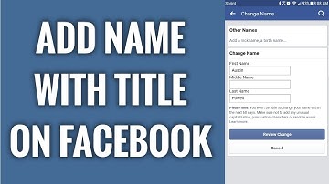 How To Add A Name With Title To Your Facebook Profile