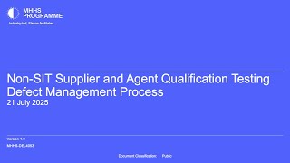 Non-SIT Supplier and Agent Qualification Testing Defect Management Process webinar recording