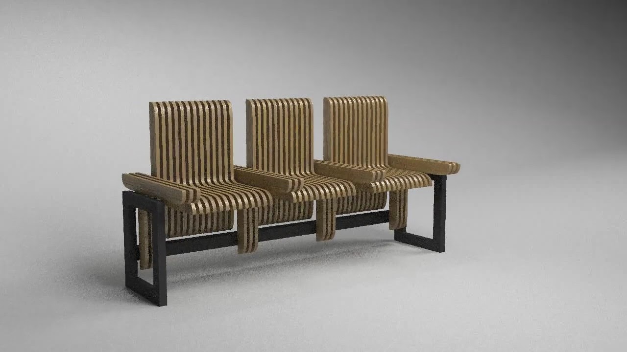 Parametric bench 3D model - YouTube