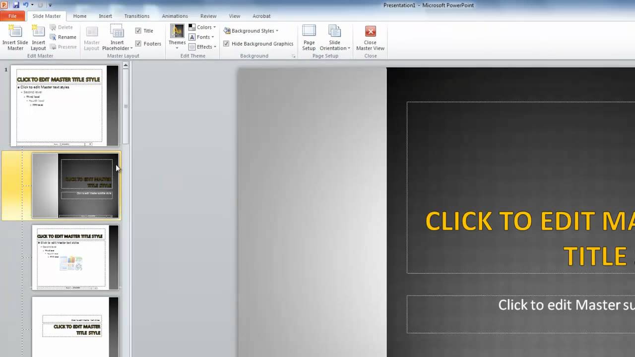 where is slide master in powerpoint online