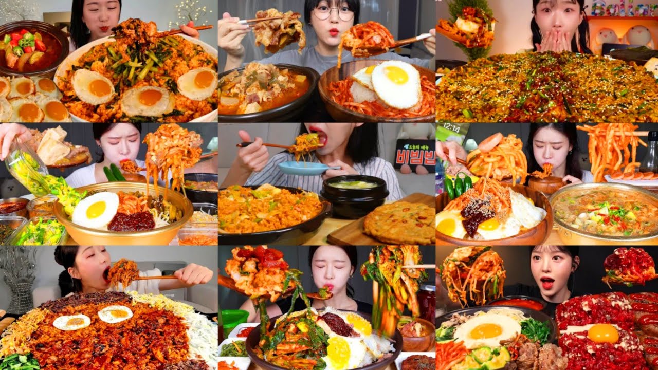 BEST KOREAN BIMBIMBAP MUKBANG COMPILATION * DELICIOUS BIMBIMBAP HOME MADE RICE BOWL EATING SHOW