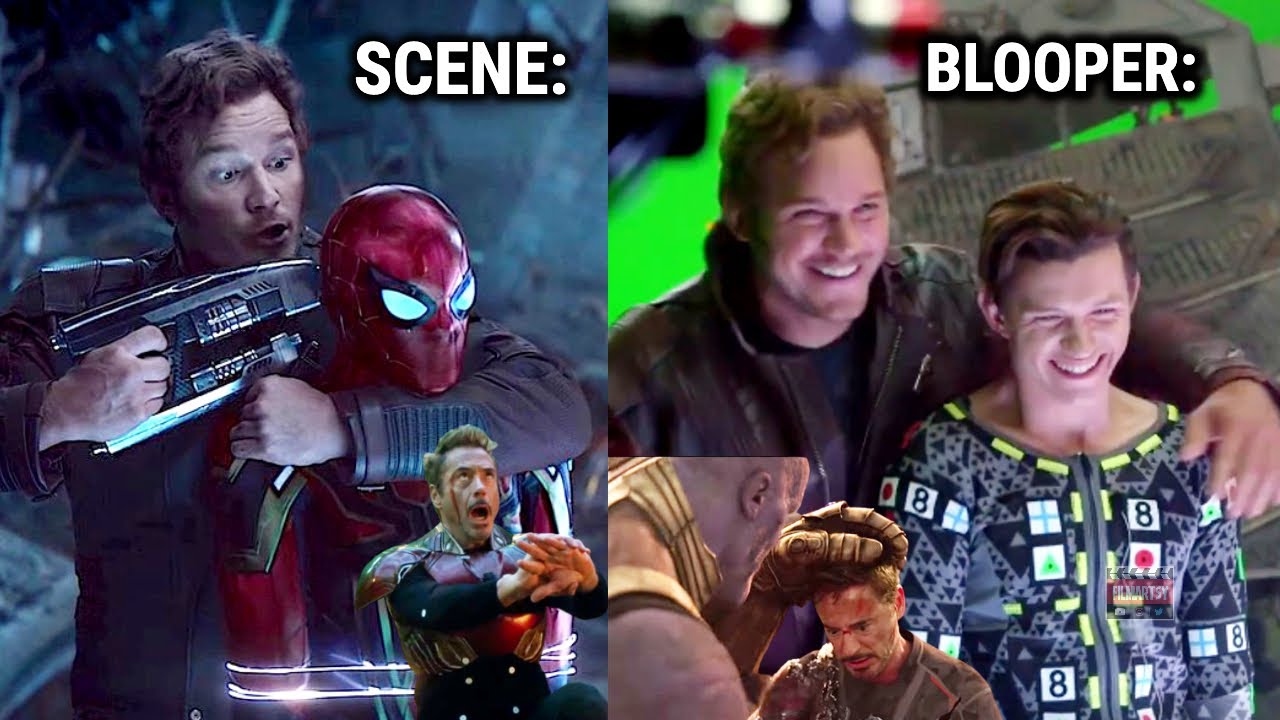 Marvel Movies Bloopers vs Actual Scenes | Funny Compilation - YouTube