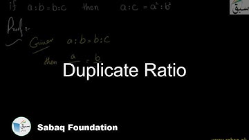 Duplicate Ratio, Math Lecture | Sabaq.pk