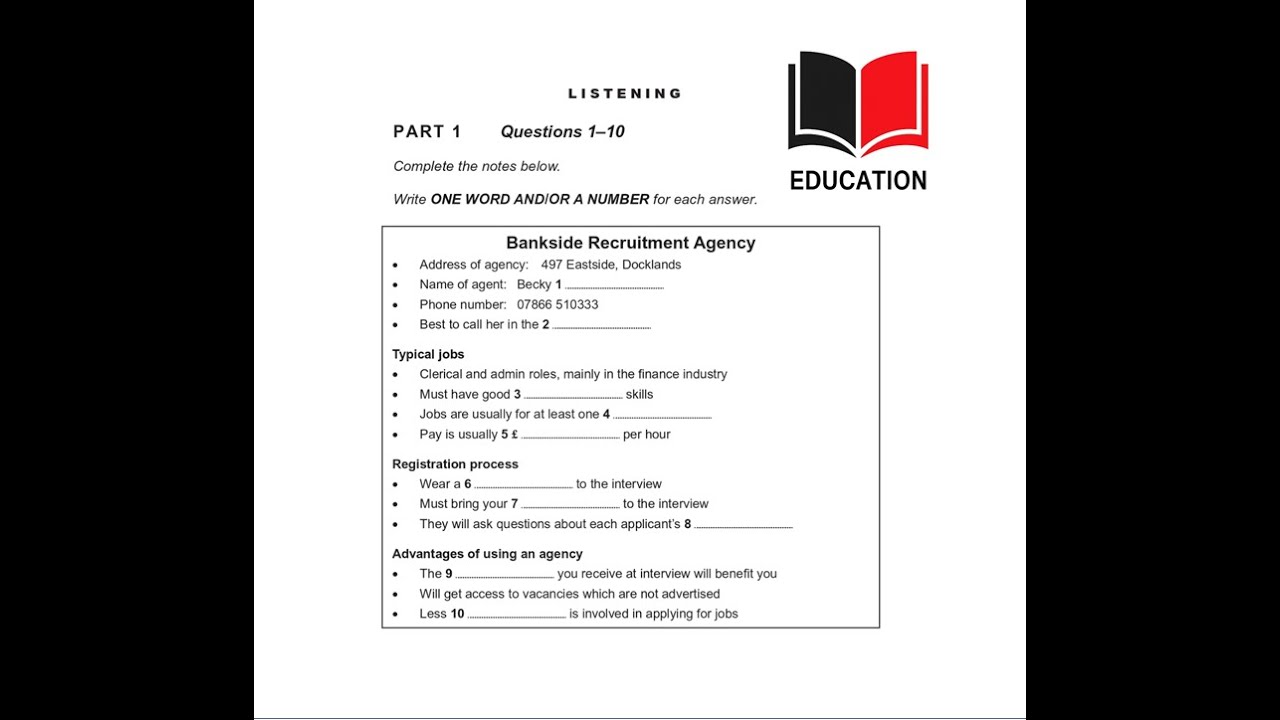 Cam_brige 13 Listening Test 1 with ANSWER : HD QUALITY