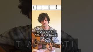 THATS WHAT I WANT - Lil Nas X chorus guitar lesson for beginners