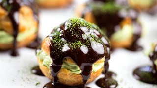 How to Make Chocolate Green Tea Cream Puffs