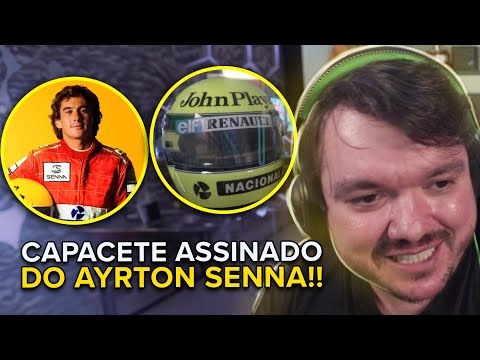 GAULES MOSTRANDO O CAPECETE ASSINADO DO AYRTON SENNA !!