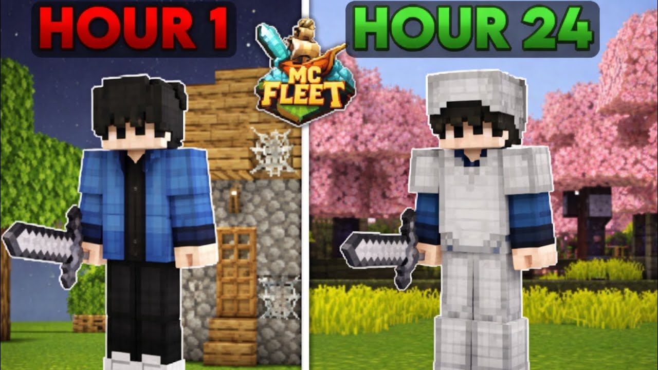 I SURVIVED 24 HOURS IN MC FLEET AND I GOT TRAPPED......... #minecraft # ...