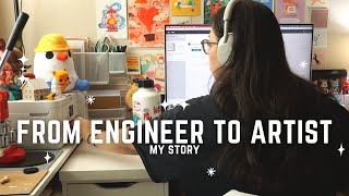 How I Went From Engineer to FullTime Artist | Healing Through Art | Studio Vlog