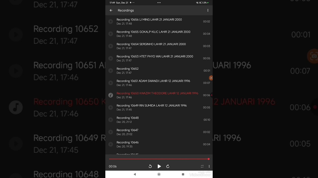 Ulang Tahun ke-12 Kwazim theodore 12 Jan 1996-2008 Ulang Tahun ke-12 Serginho 21 Januari 2000-2012