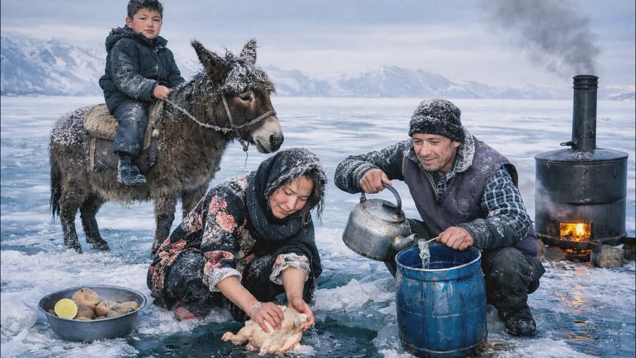 Second Iftar in the cave: a happy family baking tandoor bread and roasting chicken together!”