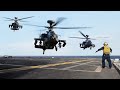 Scary US AH-64 Rotor Downwash Pushes Flight Deck Officer at Sea