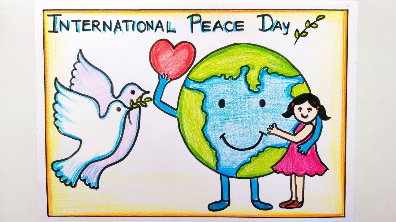 World Peace Day Drawing Easy Step by step /International Peace Day