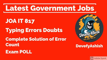 JOA IT 817 Typing Errors Doubt By Devefy Ashish | JOA IT Typing  Errors Doubts #hpssc #joa #it #817