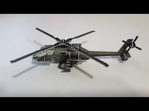 Развлекуха: Собираем заводной 3D пазл- Вертолёт!!!