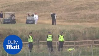 Donald Trump goes golfing at his Trump Turnberry club in Scotland screenshot 3