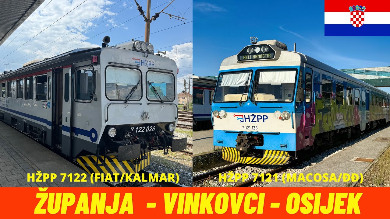 Cab Ride Županja - Vinkovci - Osijek (L208 & L209 Railway, Croatia) train driver's view 4K