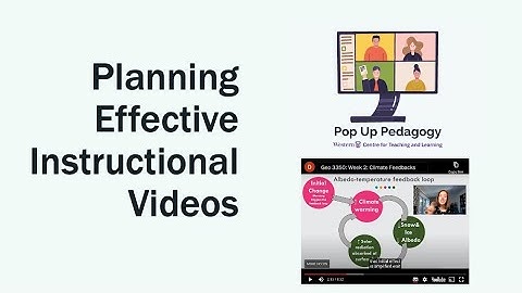 Planning effective instructional videos