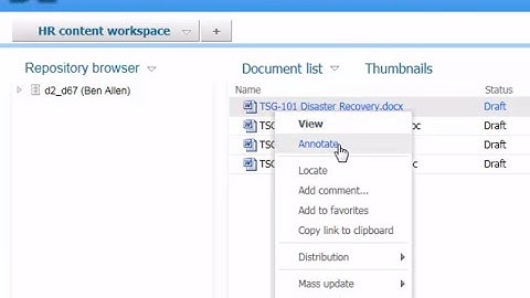 Documentum D2 Annotations using OpenAnnotate by TSG