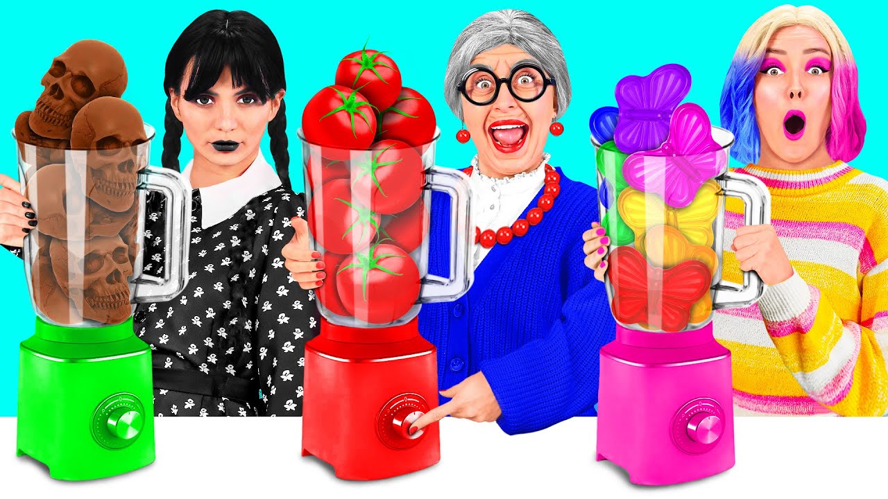 Кулинарный Челлендж: Уэнсдей Против Бабушки | Фантастические Лайфхаки с Едой от BaRaDa Challenge