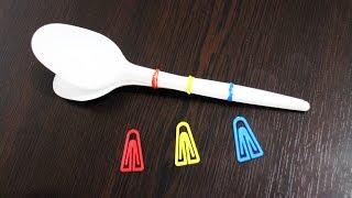 How to make a small catapult with spoons - simplekidscrafts - simplekidscrafts