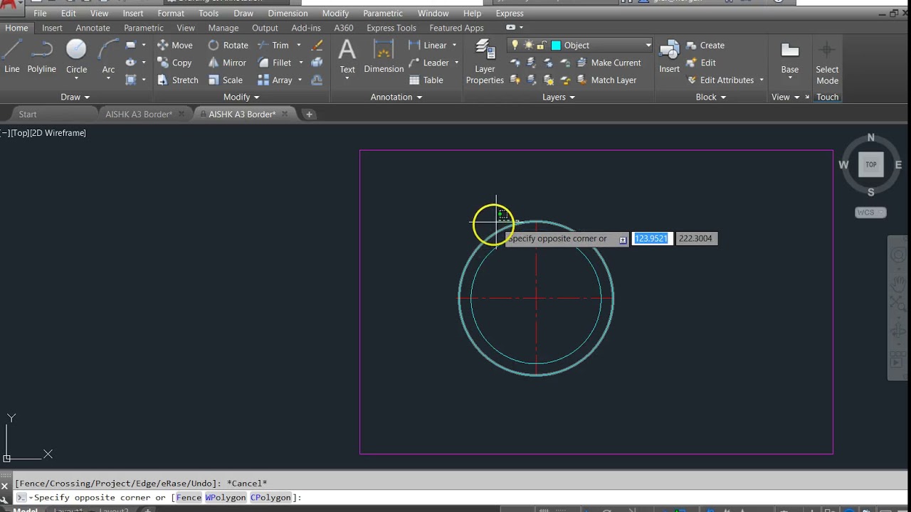 Autocad trim extend and offset commands - YouTube
