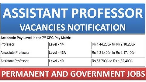 Permanent Assistant Professor Vacancies in Universities | PG(With/With Out UGC NET) | Rs 1,82,400 pm
