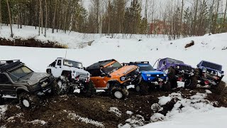 картинка: Выезд трофи моделей. Первый тест модели huangbo BELUGA. #nvclubrc #traxxas #axial #remohobby #трофи