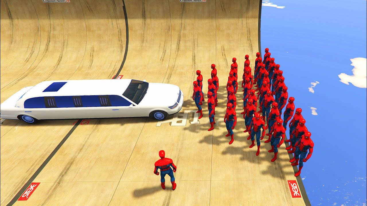 GTA 5 Water Ragdolls SPIDERMAN vol.1 EPIC (Euphoria Physics, Funny Moments) Jumps/Fails & Falls